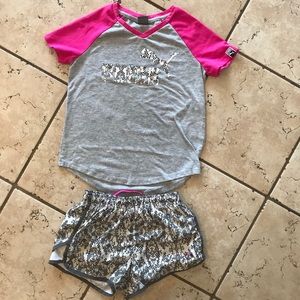 Girls PUMA soccer outfit.